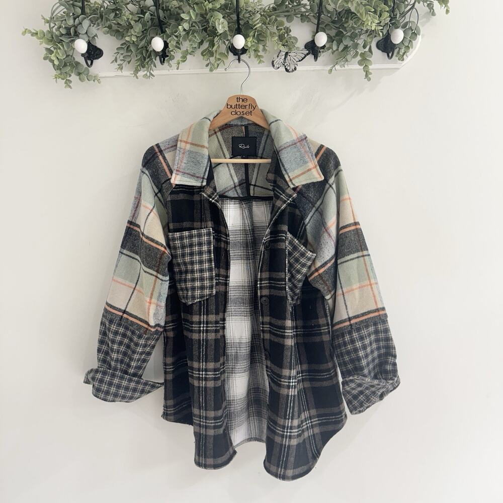 Rails Ridley Multicolor Plaid Shirt Jacket Patchwork Large #LS